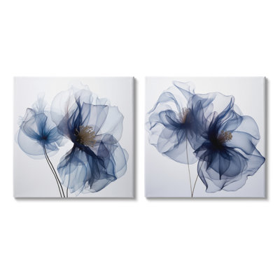 " Blue Modern Flowers " by Irena Orlov 2 Piece Art Color Photography Print