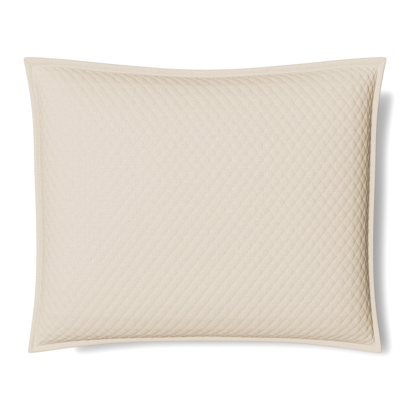 Quilted Silk Basketweave Pillow, Natural, Rectangle 20"H x 26"W 