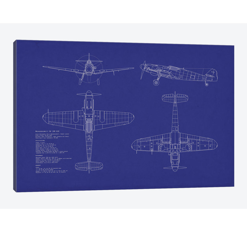 « messerschmitt bf 109 g-10 », impression sur toile tendue, H 26 po x l 40 po x P 1,5 po, Toile tendue, Pas de tapis