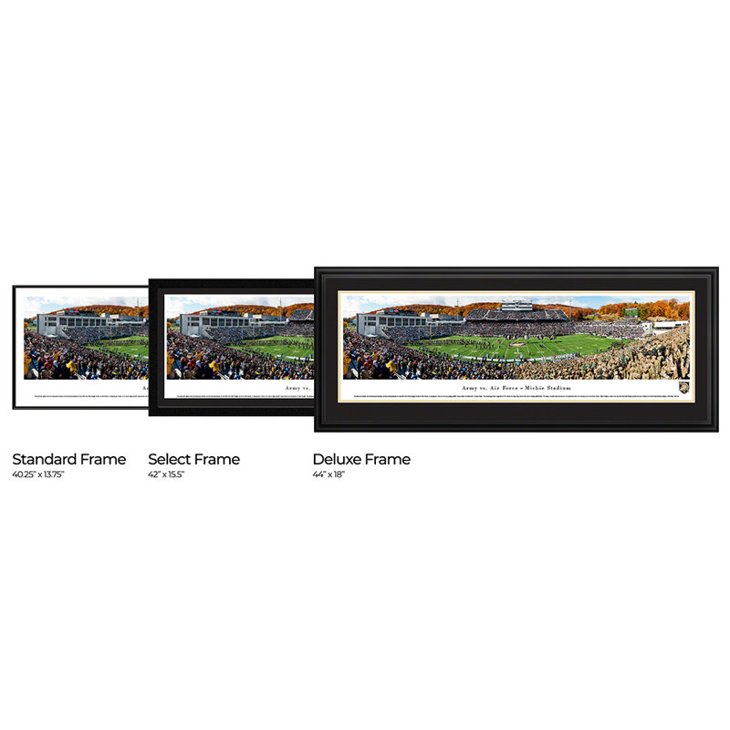 NCAA " College Football And Basketball ", Black Floater Framed, 13.75" H x 40.25" W x 0.88" D