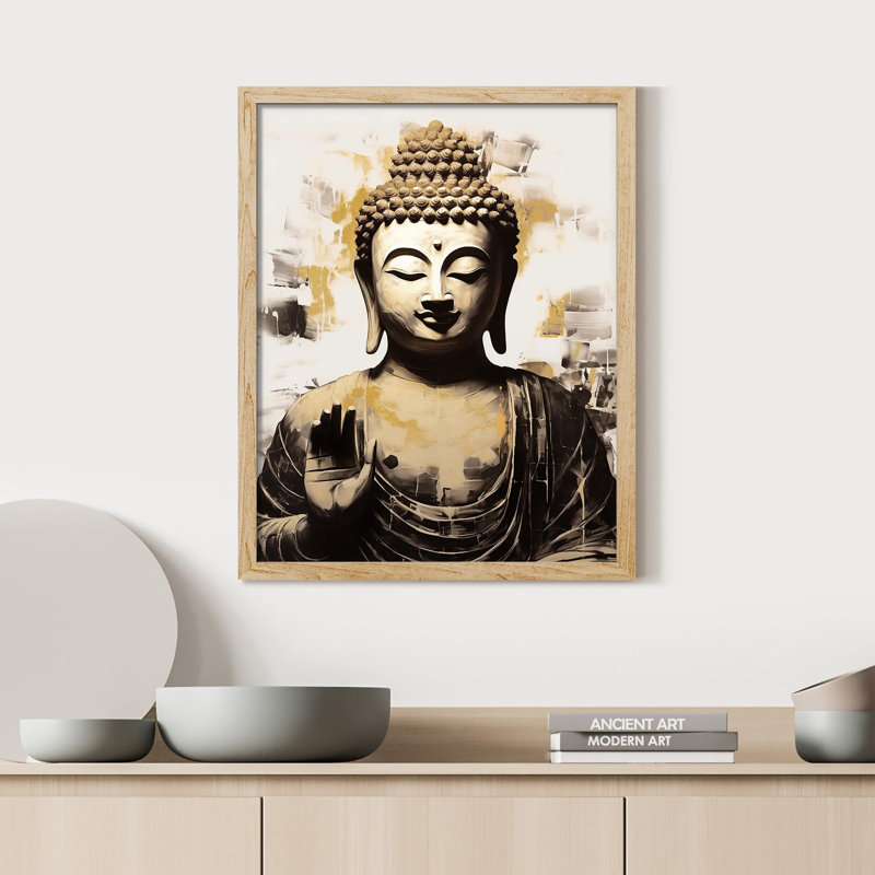 " Zen Statue Textured Prayer ", Natural, 14" H x 11" W