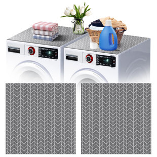 2 PCS Washer And Dryer Covers For The Top, 27'' X 27'' Washer And Dryer Top Protector Mat, Protective Silicone Rubber Mat, Non Slip Quick Drying Washer Dryer Cover