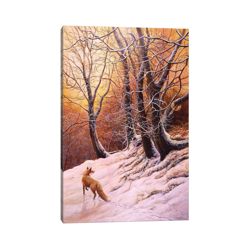Winter Glow - Fox And Pheasant by Jeremy Paul - Wrapped Canvas Painting, 66.04 cm H x 45.72 cm W