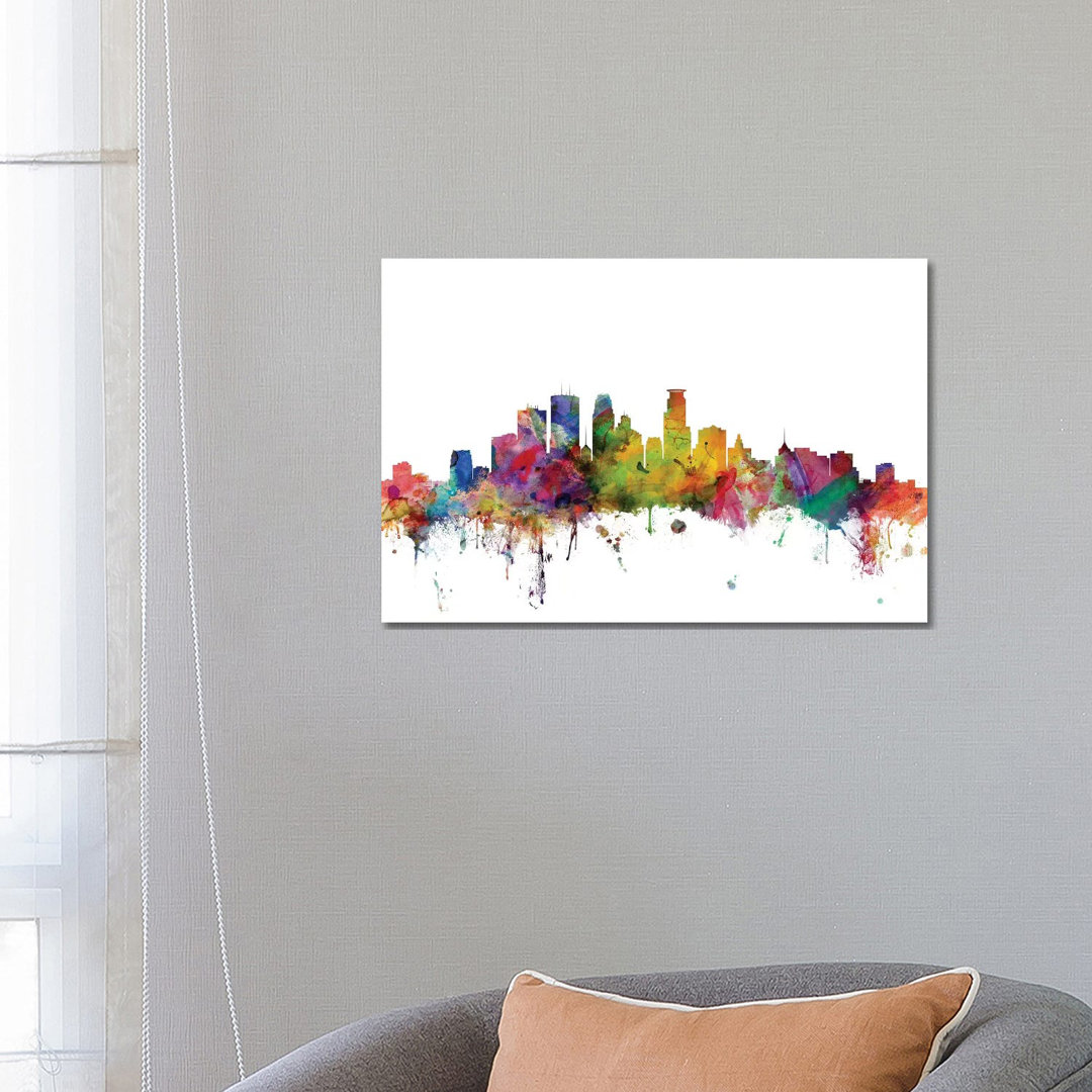 Minneapolis, Minnesota Skyline by Michael Tompsett - Wrapped Canvas Gallery-Wrapped Canvas GiclÃ©e