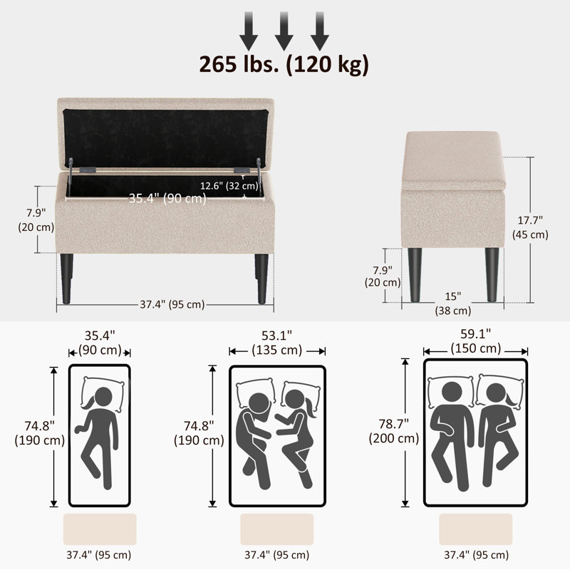 Repose-pieds avec rangement Brodny, Beige