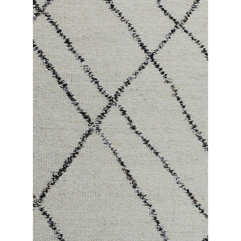 Nomad Hand Knotted Wool Geometric Area Rug, Rectangle 12' x 15', Black/White