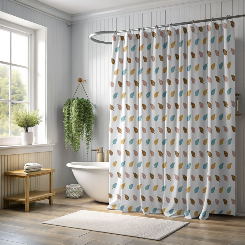 Rideau de douche standard rétro 1 pièce, H 74 po x l 71 po