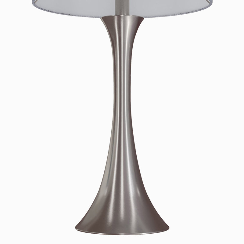 Lampe de table contemporaine en métal brossé 24 "en nickel brossé avec fil métallique argenté Lenuxe de Grandview Gallery - ensemble de 2