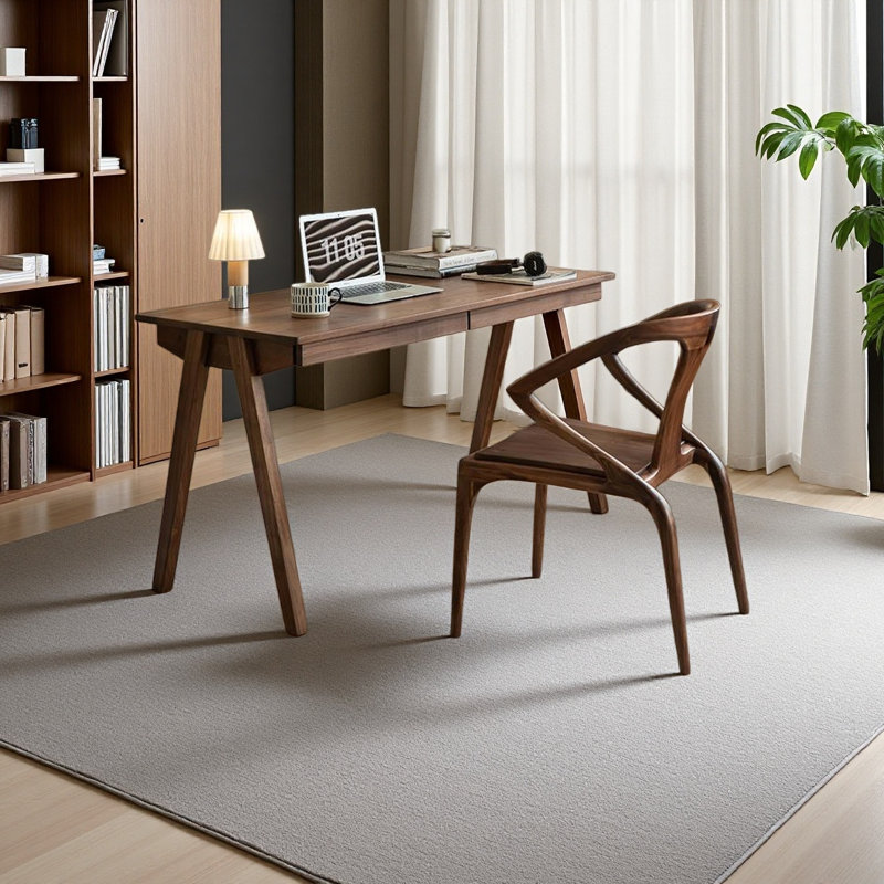 Bureau à double tiroir en noyer