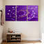 Nautique et plage, ciel mauve, constellation d'étoiles, ensemble de 3 impressions d'art sur toile-2030015351