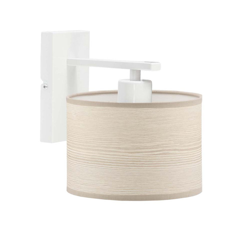 Atline Steel Armed Sconce, White, Beige