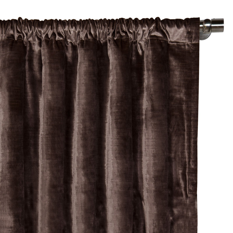 Winchester Silky Velvet Room Darkening Curtain, Chestnut, 48" x 120"