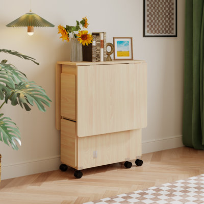47.2" W Foldable Desk With 6-Wheel And 4-Stool