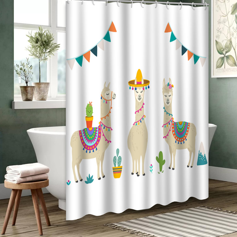Joli rideau de douche avec 12 crochets, L 72 po x l 78 po