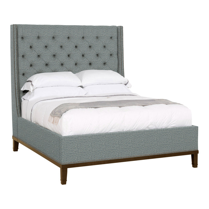 Michael Weiss Queen Upholstered Panel Bed, Tuck Cobalt, Yes, Navajo