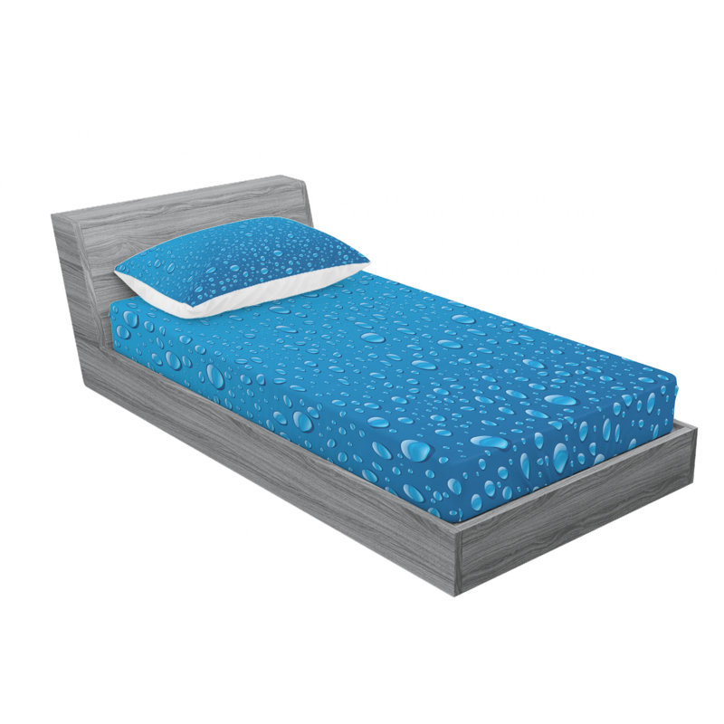 Microfiber Abstract Sheet Set, Queen Sheet Set with Fitted Sheet, Blue