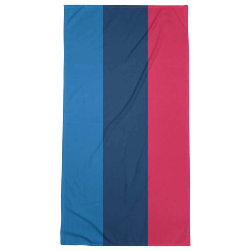 Cotton Blend Lightweight Bath Towel, Blue/Navy/Red