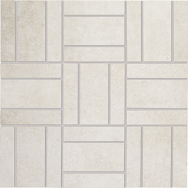 High Street Random Sized Porcelain Concrete Look Mosaic Wall & Floor Tile, Cotton
