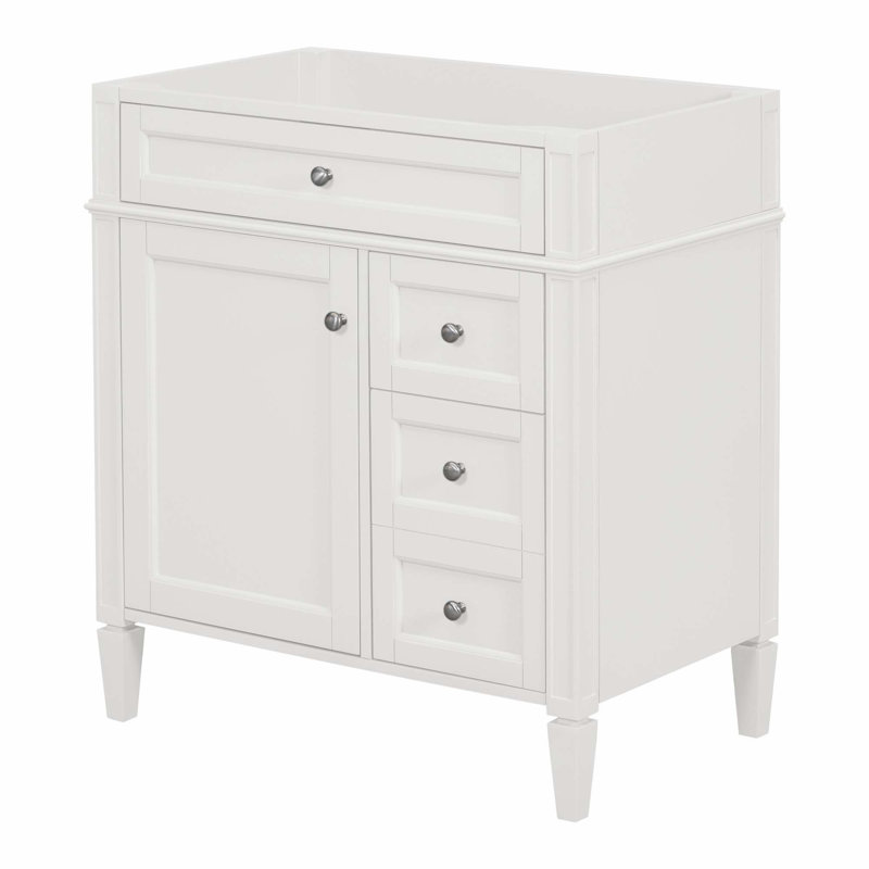 Meuble-lavabo de salle de bain 30 po sans lavabo supérieur, armoire de rangement moderne avec 2 tiroirs et un tiroir basculant