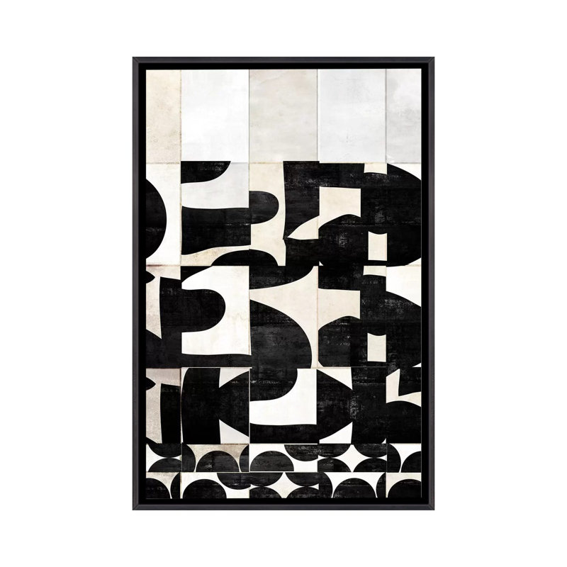 Scramble par Nikki Chu - impression, Encadrement noir décoloré, H 60 po x l 40po x P 1,5 po