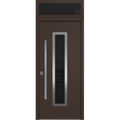Porte d'entrée moderne en acier 36 po x 80 po Inox