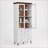 Cabinets, Tall Modern Off-White MDF Storage Cabinet with Glass Doors &amp; Adjustable Shelves for Kitchen/Living Room | Modern | Off-White