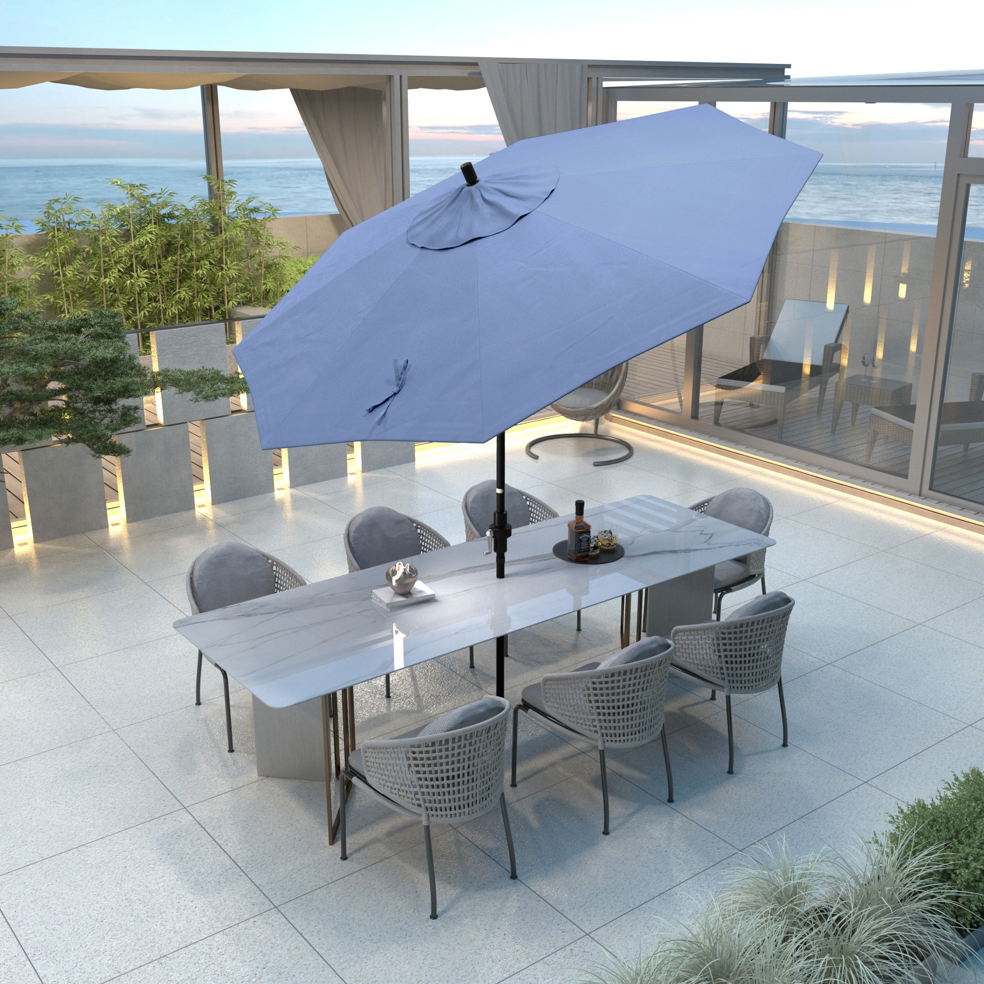 Savi 108'' Outdoor Umbrella, Capri Performance Canvas