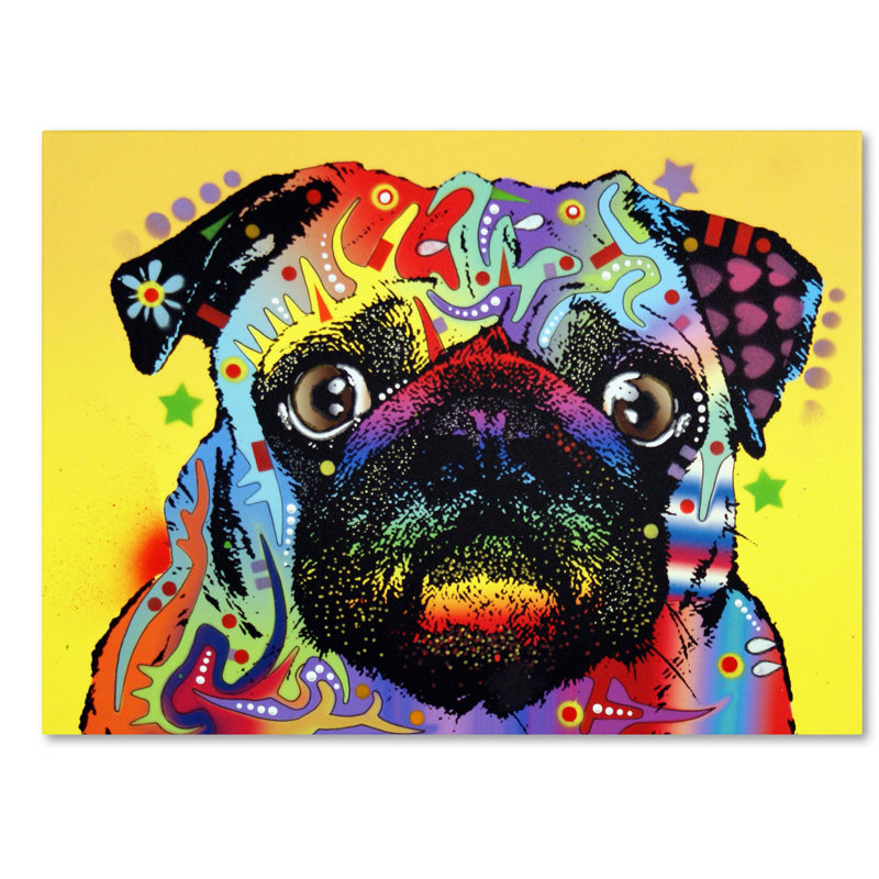 Reproduction d’art sur toile tendue « carlin », 35" H x 47" L x 2" D, Toile tendue