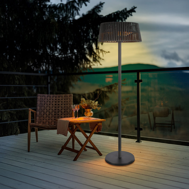 1500W Halogen Freestanding Portable Indoor And Outdoor Patio Heater, Matte Black