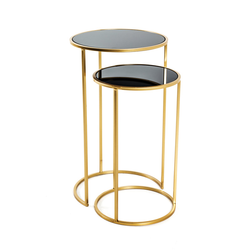 Gaspard Glass Top Frame Nesting Tables
