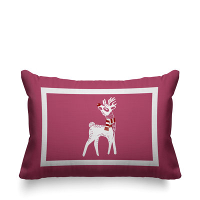 Coussin décoratif intérieur / extérieur Folk Christmas Reindeer
