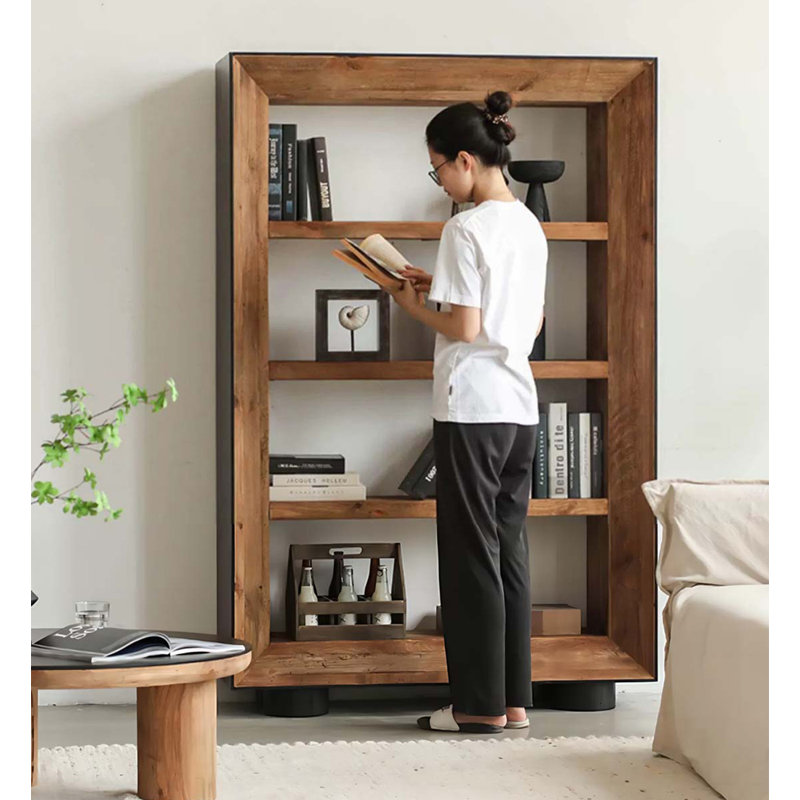 Vintage Wooden Bookshelf With A Rustic Finish