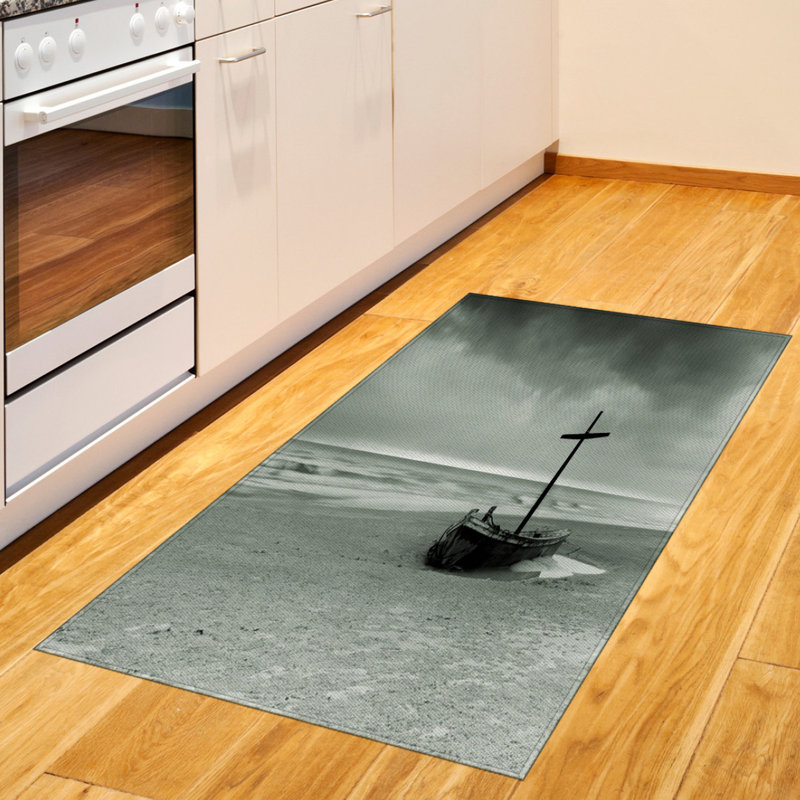 Gray High Density Long Fiber Poly Threads Decorative Area Rug Carpet, Rectangle 2'7" x 5'