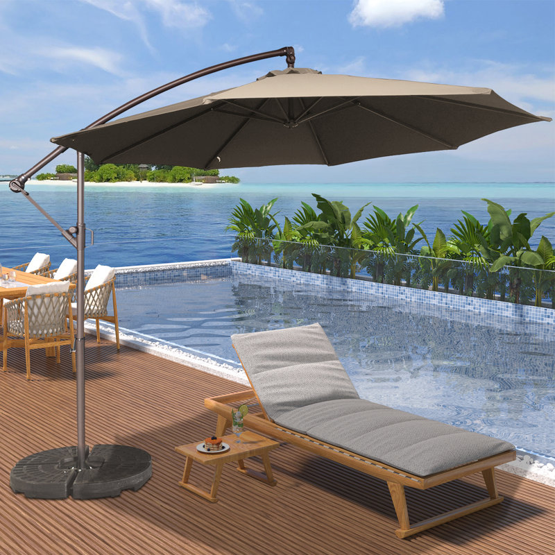 Parasol en porte-à-faux 10 pi Anasa, Brun clair