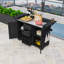 Chariot de cuisine à roulettes pour barbecue avec plateau de table, tiroirs et support-126494447
