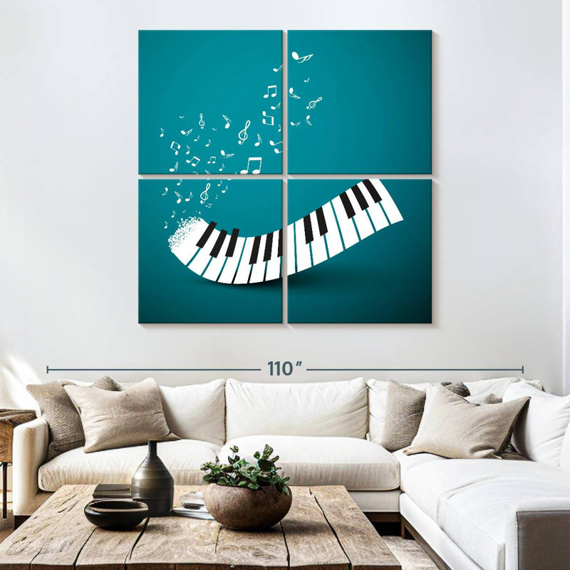 Notes de clavier de piano, H 74 po x l 74 po