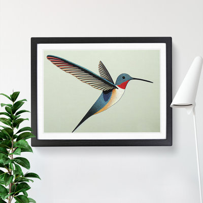 XH1022-7088X Positive Hummingbird Abstract - Single Picture Frame Print