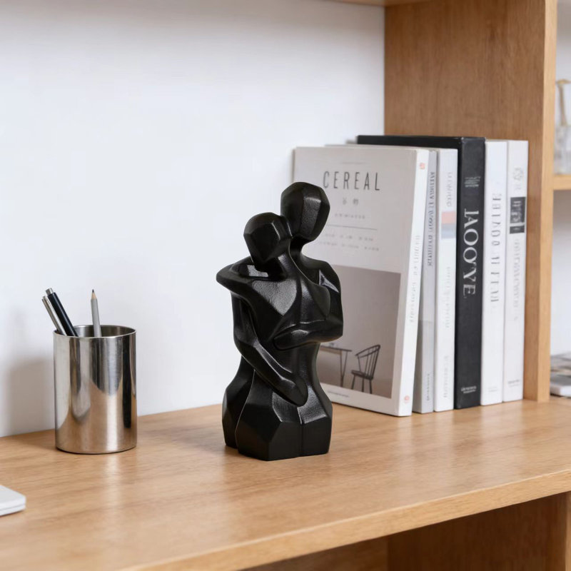 Abstract Sculpture Ceramic Statues For Home Decor Modern Home Office Desktop Shelf Bookshelf Decor, Black
