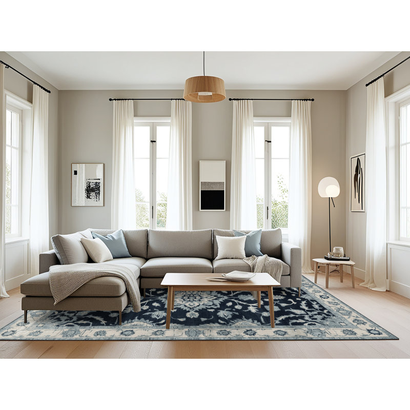 Tapis gris lavable à la machine, Rectangle 8 pi x 12 pi