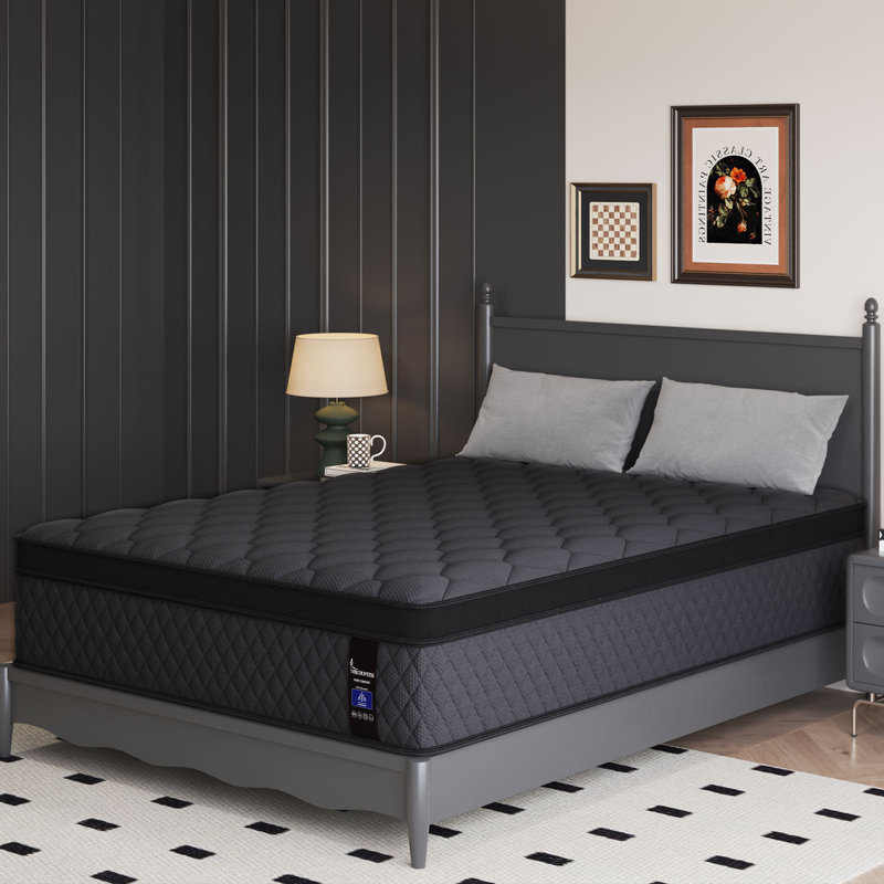 14'' Medium-firm Hybrid Mattress with Cooling Gel Memory Foam Pocket Springs Bed-in-a-Box, 14", Queen