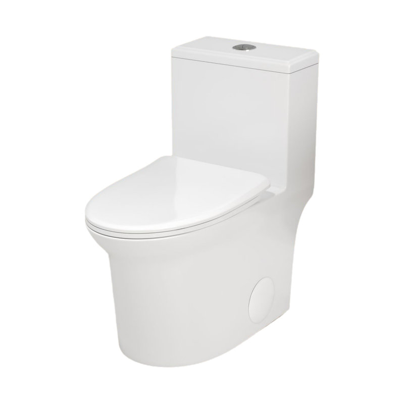 1.1/1.6 GPF Extended Comfort Height Ultra-Quiet Floor-Mounted One-Piece Toilet, Ceramic, White, Soft-Close Seat