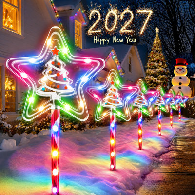 Guirlande lumineuse solaire en forme d'étoile de Noël, 108 DEL multicolores, 10 modes d'éclairage, étanche IP65, idéale pour le jardin, les allées et la cour.