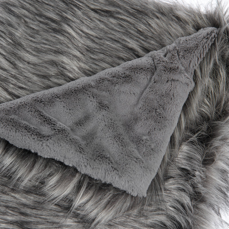 Couverture en fausse fourrure pour animaux de compagnie, L 58 po x l 84 po, Argent