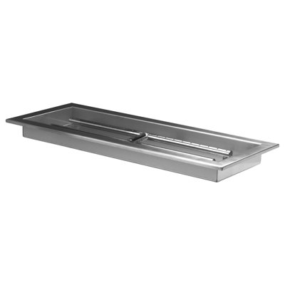 Brûleur de foyer rectangulaire 24 po x 8 po avec poêle, acier inoxydable