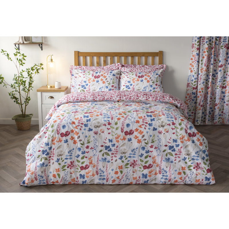 Belledorm Marnie Cotton Blend Floral Duvet Cover Set with Pillowcases, Super King
