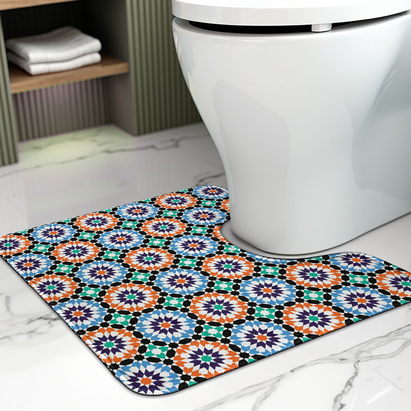 Tapis de salle de bain marocain 20 po Multicolor