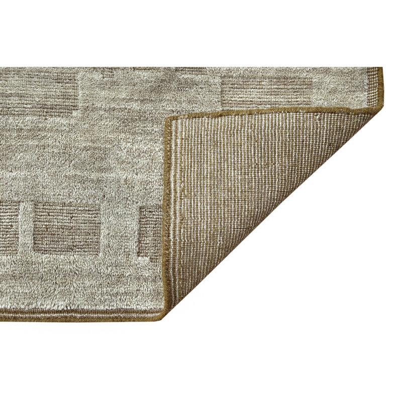 Tapis blé de haute qualité noué à la main, Rectangle 120" x 168"
