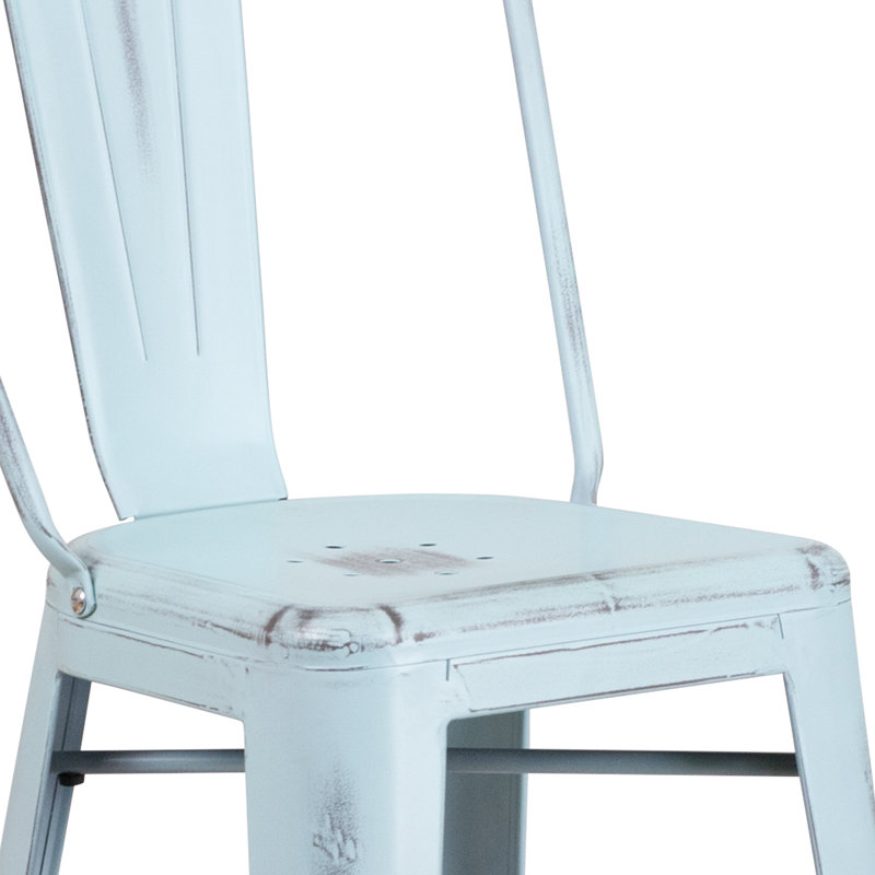 Tabouret de bar Iddings, Bleu-vert vieilli, 1, Tabouret de comptoir (siège d'une hauteur de 24 p