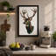 Stately Deer Geometric - Wrapped Canvas-1112585948-1112585945