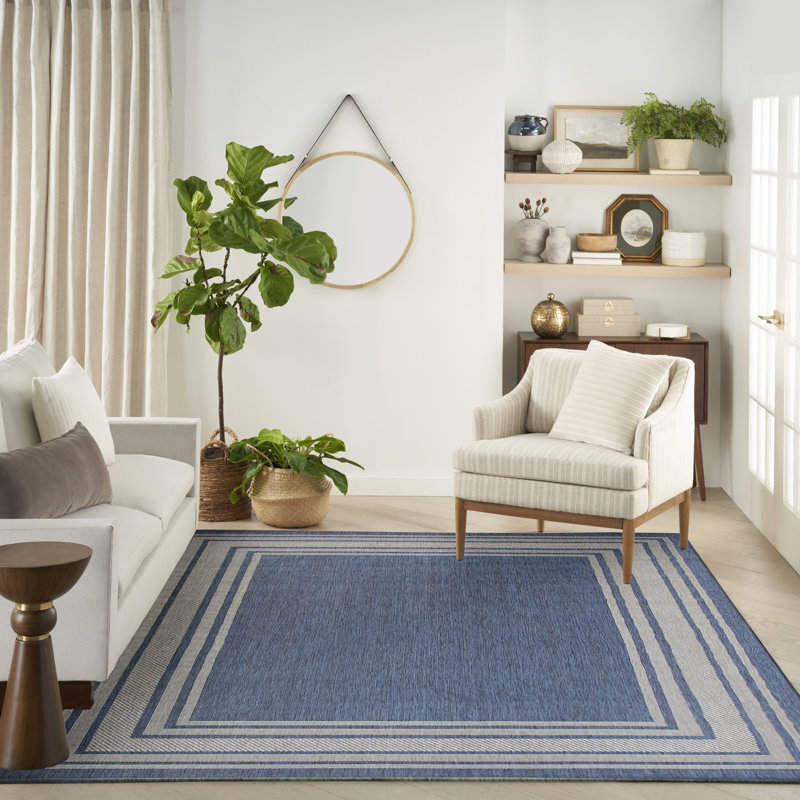 Horizon Indoor/Outdoor Modern Rug, Rectangle 8' x 10', Blue
